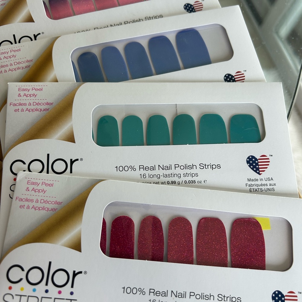 Color Street Nail Polish Strips - Cran-tastic, Strobe Lights, The Glitter End